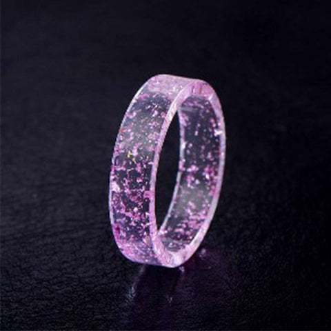 Hot Unique Clear Resin Ring Handmade Dried Flower Epoxy Rings Men Colorful Pattern Transparent Round Rings Jewelry for Women