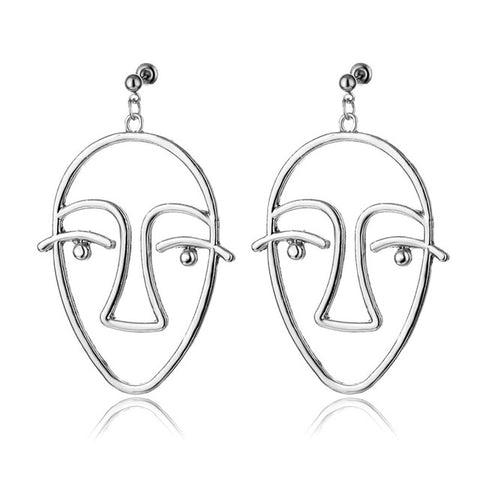 Design New Fashion Hollow Face/Hand Shape Statement Drop Earrings For Women Jewelry Abstract Art Dangle Earring Wholesale