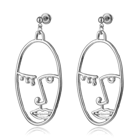 Design New Fashion Hollow Face/Hand Shape Statement Drop Earrings For Women Jewelry Abstract Art Dangle Earring Wholesale