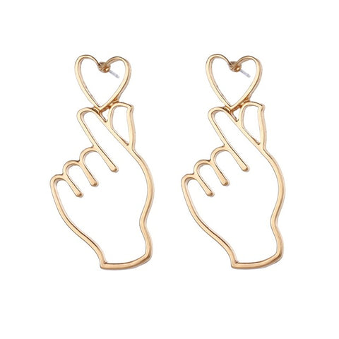 Design New Fashion Hollow Face/Hand Shape Statement Drop Earrings For Women Jewelry Abstract Art Dangle Earring Wholesale