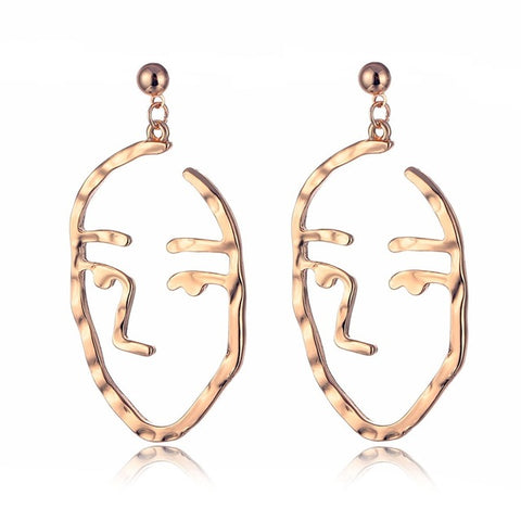 Design New Fashion Hollow Face/Hand Shape Statement Drop Earrings For Women Jewelry Abstract Art Dangle Earring Wholesale