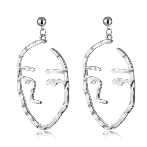 Design New Fashion Hollow Face/Hand Shape Statement Drop Earrings For Women Jewelry Abstract Art Dangle Earring Wholesale