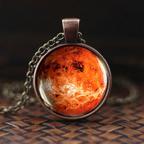 Charming Nebula Necklace Galaxy Space Glass Cabochon Pendant Solar System Jewelry Space Universe Necklace Milky Way Jewelry