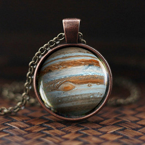 Charming Nebula Necklace Galaxy Space Glass Cabochon Pendant Solar System Jewelry Space Universe Necklace Milky Way Jewelry