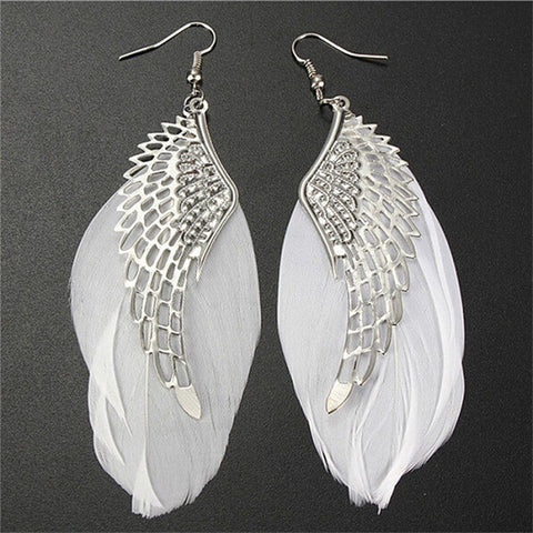 Women Tassel Dangle Long Earrings For Women Owl Leaf Feather earrings Jewelry Earrings Bride Jewelry