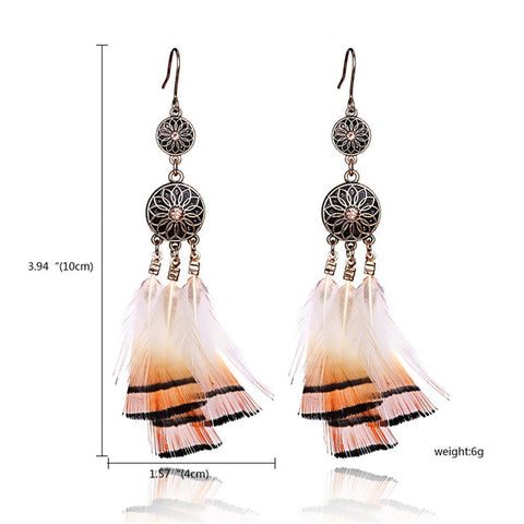 Women Tassel Dangle Long Earrings For Women Owl Leaf Feather earrings Jewelry Earrings Bride Jewelry