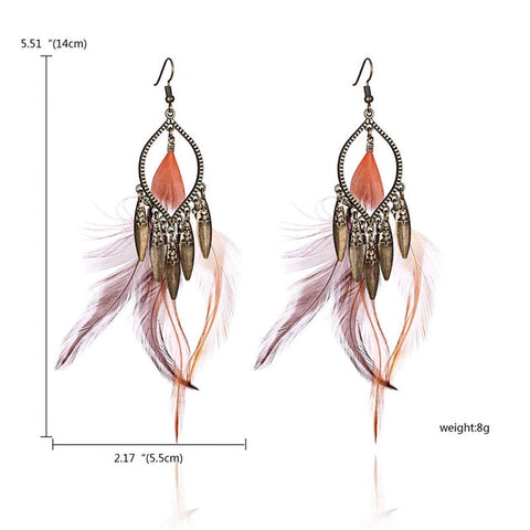 Women Tassel Dangle Long Earrings For Women Owl Leaf Feather earrings Jewelry Earrings Bride Jewelry