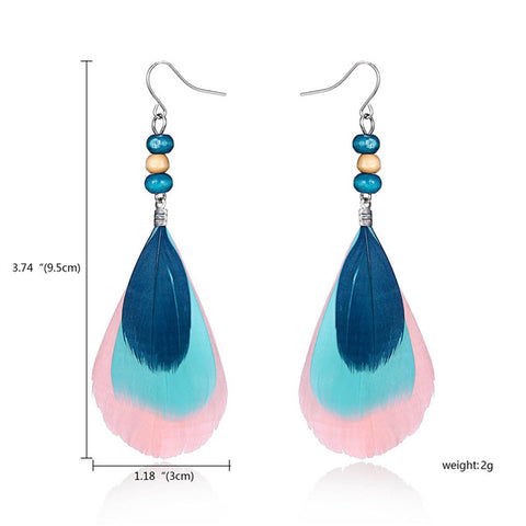 Women Tassel Dangle Long Earrings For Women Owl Leaf Feather earrings Jewelry Earrings Bride Jewelry