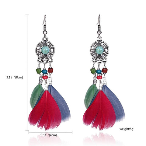 Women Tassel Dangle Long Earrings For Women Owl Leaf Feather earrings Jewelry Earrings Bride Jewelry