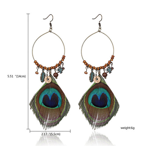 Women Tassel Dangle Long Earrings For Women Owl Leaf Feather earrings Jewelry Earrings Bride Jewelry