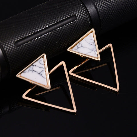 RscvonM Brand Punk Design Fashion Square Triangle Round Geometric Faux Stone Drop Earring Women Party Jewelry pendientes brincos