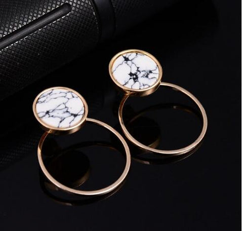 RscvonM Brand Punk Design Fashion Square Triangle Round Geometric Faux Stone Drop Earring Women Party Jewelry pendientes brincos