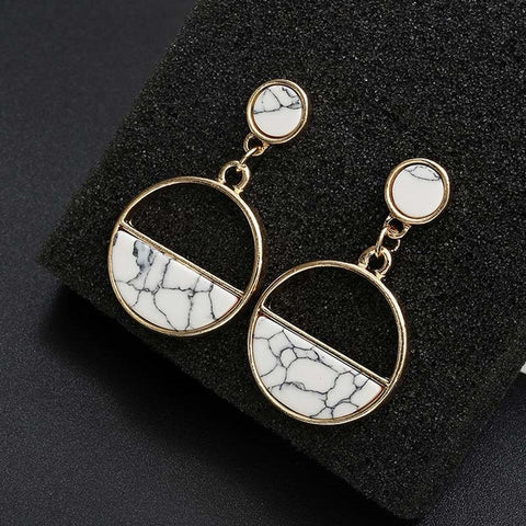 RscvonM Brand Punk Design Fashion Square Triangle Round Geometric Faux Stone Drop Earring Women Party Jewelry pendientes brincos