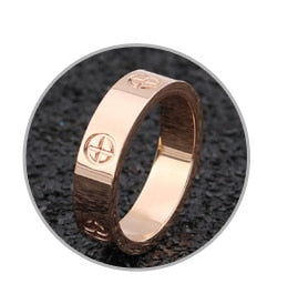 Rose Gold Stainless Steel Ring With Crystal For Woman Jewelry Rings Men Wedding Promise Rings For Female Women Gifts Engagement