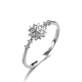 ROMAD Cute Women's Snowflake Rings Female Chic Dainty Rings Party Delicate Rings Wedding Jewelry 3 Colors Size 5-11 R4