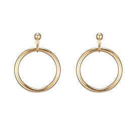 Fashion Small Metal Ball Drop Earrings Jewelry Punk Style Gold Sliver Color Round Circle Dangle Earrings Best Gift for Women