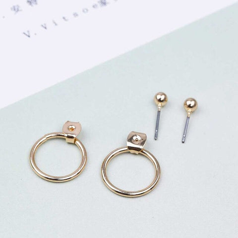 Fashion Small Metal Ball Drop Earrings Jewelry Punk Style Gold Sliver Color Round Circle Dangle Earrings Best Gift for Women