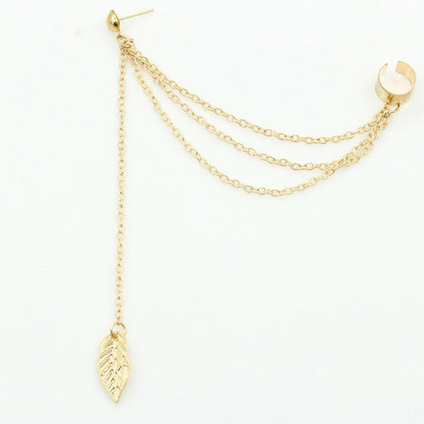 2019 earings long women fashion earing for womens dangling 1piece Punk Rock Style Young Gift Leaf Chain Tassel Earrings Q60