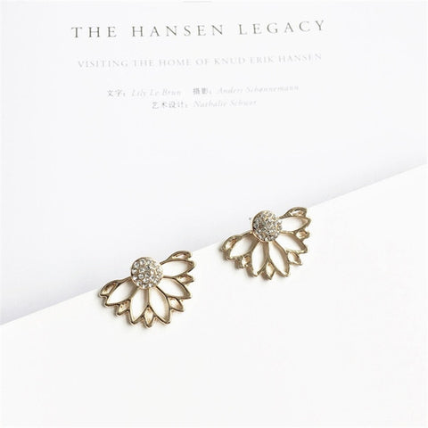 2019 New Crystal Flower Drop Earrings for Women Fashion Jewelry Gold Silver Rhinestones Earrings Gift for Party Best Friend