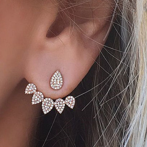 2019 New Crystal Flower Drop Earrings for Women Fashion Jewelry Gold Silver Rhinestones Earrings Gift for Party Best Friend