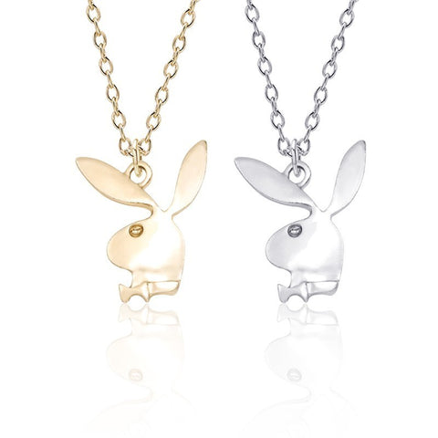 Trendy Rabbit Necklace Women Gold Silver Metal Bunny Head Charm Pendant Necklaces Fashion Animal Jewelry Dropshipping Collares