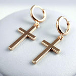 Women Fashion Punk Cross Pendant Cartilage Drop Dangle Earrings Jewelry